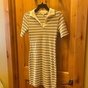Classic Striped V-Neck Mini Dress